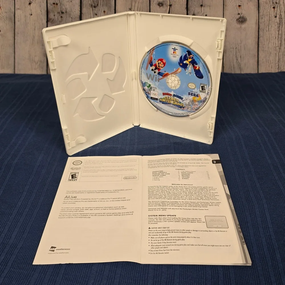 Mario & Sonic at the Olympic Winter Games Nintendo Wii RVL P ROLE CIB 2010 SEGA
